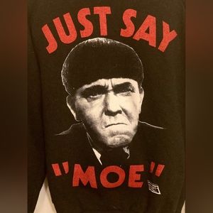 Just Say Moe Three Stooges Vintage Sweatshirt 1989 Men’s Size Large Anvil USA